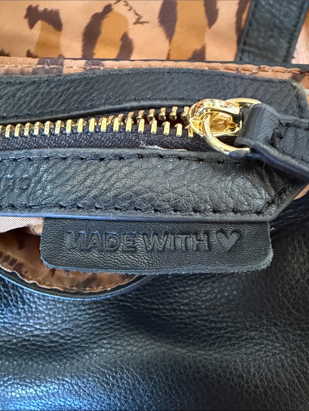 Aimee Kestenberg Black Leather Crossbody with Gold Zippers - Picture 8 of 10